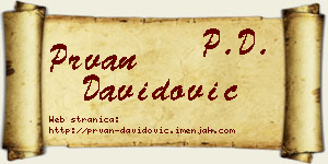 Prvan Davidović vizit kartica